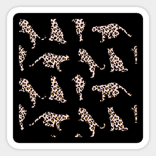 Blush and Gold Leopard Silhouettes Sticker